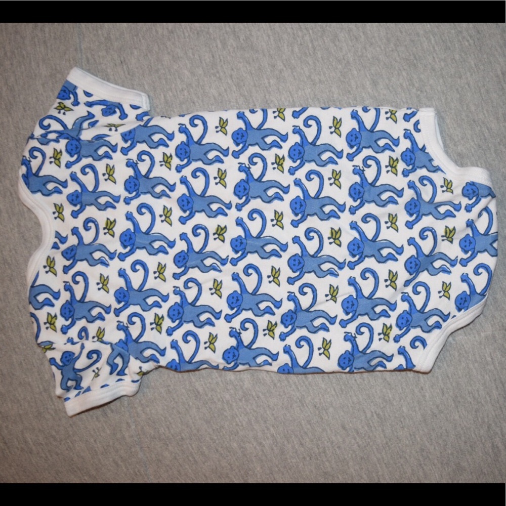 Roberta Roller Rabbit Blue Monkey Print One-Piece Bodysuit